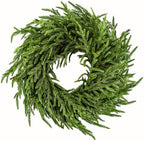 ENVEN 24" Norfolk Pine Wreath for Front Door, Real Touch Norfolk Pine Wreath Artificial Green Wreath Greenery Realistic Wreath Holiday Decoration for Home Decor by ENVEN