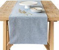 Over&Back 18x108 Woven Chambray Cotton Table Runner - Washable Table Runners for a Custom Home Decor Tablescape - Coffee Table, Dinner Table, Living Room - Blue by overback