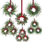 Ogrmar 12 Pack Mini Christmas Wreaths Small Holiday Cabinet Wreath Decor by Ogrmar