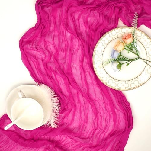 16 Pack Hot Pink Cheesecloth Table Runner 23 x 120 Inch 10Ft - Image 6