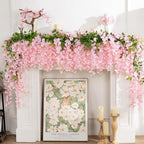 U'Artlines 10Pcs 7.2 Ft/Piece Artificial Wisteria Garland Light Pink - Image 2