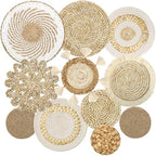 Set of 11 Boho Wall Basket Decor Wicker Woven Wall Basket Decoration by LOMOHOO