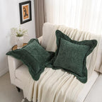 FUTEI Pack of 2 Chenille Throw Pillow Covers 20x20 Inch, Dark Green - Image 5