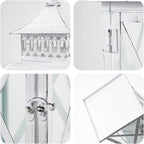 Lantern Decorative Indoor & Outdoor, 2 PCS 14.8''H Large Square Hanging Spring Home Decor, Vintage Metal Decorative Candle Lanterns for Outdoor Patio Wedding Party (White with Black Brush) - Image 5