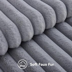 decorUhome Fall Faux Fur Throw Pillow Covers 26x26 Set of 2 Grey - Image 2