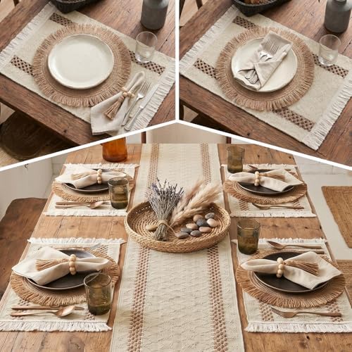 Britimes Table Runner Set,26 Pack, for Farmhouse, Boho Double Stripes - Image 5