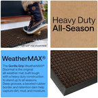GORILLA GRIP WeatherMAX Door Mat, Indoor Outdoor, 29x17, Dark Brown Squares - Image 3