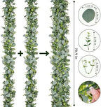 8 Pack Artificial Eucalyptus Garland Fake Greenery Garland Plant Vines Hanging Eucalyptus Leaves for Wedding Backdrop Arch Wall Decor Outdoor Table Centerpieces - Image 3