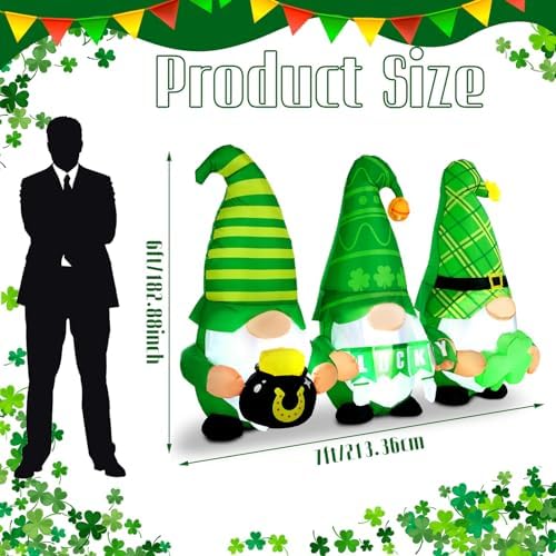 Sosation 6ft St Patricks Day Inflatables Gnomes Outdoor Decorations - Image 2