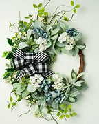 WREATHOME Farmhouse Wreaths for Front Door Year Round by WREATHOME