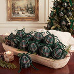 Gemscream 12 Pcs Navy Blue and Green Tartan Christmas Ornaments 3.15 Inch by Gemscream
