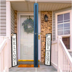 Surfapans Outdoor Welcome Sign for Front Porch 2 Sided 45"X9" Black - Image 6