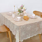 Pack of 6 Lace Tablecloth Ivory Table Fabric 60x120 Inch for Rustic Wedding - Image 2