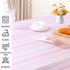 Easter Tablecloth Pink Rabbit Ruffle Table Cloth - 90 x 132 Inch Waterproof Tablecloths Rectangle Washable Polyester Bunny Flowers Table Cover for Birthday Wedding Dinner Picnic Party Decoration - Image 4