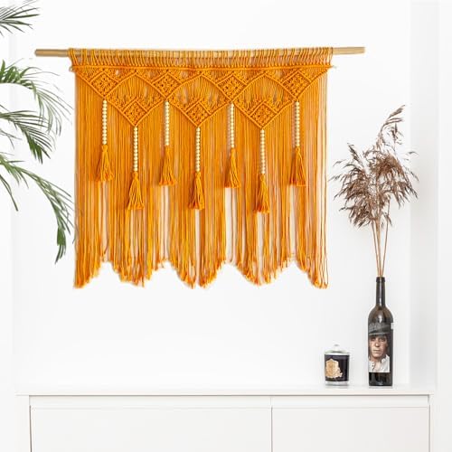 Youngeast Macrame Wall Hanging and Headboard for Bedroom - Boho Wall Decor and Art Tapestry with Tassels - Woven Wall Backdrop 31'X39' - Image 4