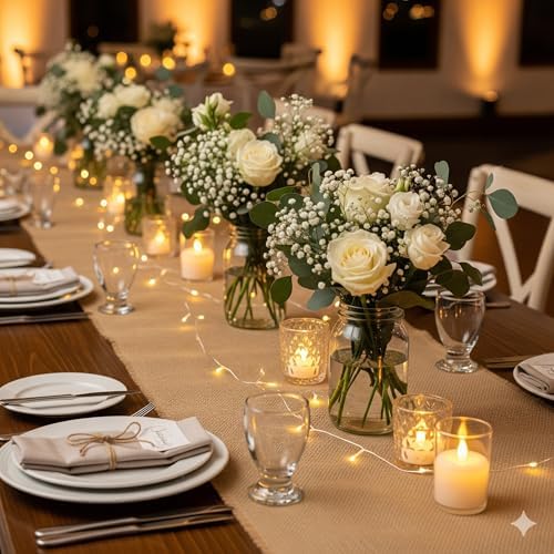 Bulk Runner roll- Party Diner , 14 Inch Wide X 100 Yards Long Burlap Runners, Sewn Edges 300 ft -Roll (14 Inch X 300 Feet) - Image 6