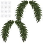 2Pcs 5.1ft Christmas Mirror Garland, Artificial Cedar Swag for Mirror Decor by PurpleStar