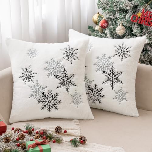 MIULEE Christmas Throw Pillow Covers Pack of 2 20×20 Inch, Black by MIULEE