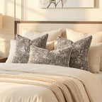 MATTINS Vintage Floral Patterned Throw Pillow Covers 24x24, Gray Brown 2PC - Image 7