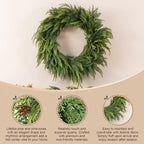 Glitzhome 25" D Christmas Norfolk Pine Wreath, Artificial Greenery Wreath Mixed PE Dripping with Pinecones, Christmas Wreaths for Front Door, Wall, Windows, Home, Outdoor, Xmas Decorations - Image 5