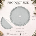 48 Inches Striped Christmas Tree Skirt Vintage Ruffle Decor, Black - Image 2
