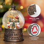 Christmas Snow Globes Lantern with Music, Winter Village Scene Snow Globes with Swirling Glitter Effects, USB/Battery Powered with 6-Hour Timer, Christmas Decorations - Image 2