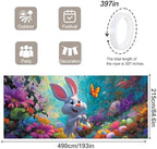 7 * 16FT Summer Garage Door Cover Decorations Sunset Palm Trees Garage Door Banner for Outdoor Indoor Summer Party Photography Backdrop (easter rabbit, 7 * 16 ft) - Image 2