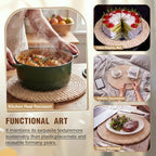 Set of 12 Round Woven Corn Husk Placemats Boho Farmhouse Placemats for Daily Tabletop Decor Elegant Dining Wedding Christmas Thanksgiving Day Holiday Dinner Party Housewarming Gifts - Image 5