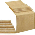 6 Pack Burlap Table Runners 13x84 Inch Rustic Jute Table Linens by LuoluoHouse
