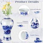 Maxcheck 12 Pcs Small Blue and White Vase, Mini Chinoiserie Vases, Stylish - Image 4