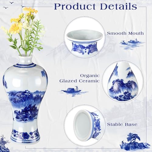 Maxcheck 12 Pcs Small Blue and White Vase, Mini Chinoiserie Vases, Stylish - Image 4