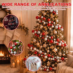 2 Pcs 15 ft Christmas Ball Ornament Garland, Red, White, Silver - Image 3