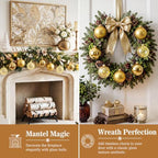Seenelling 12 Pcs Christmas Glass Ball Ornaments 3.15 Inch, Gold - Image 6