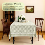 CPC Emerald Green Block Print 100% Cotton Rectangle Tablecloth 72x190 Inch - Image 2