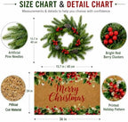 Thiccywoov 2 Pcs Merry Christmas Doormat and Wreath Set for Front Door - Image 3