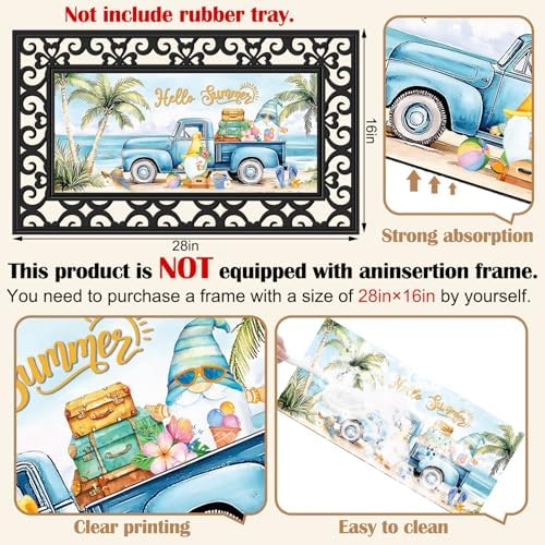 Nuanchu 12 Pack Seasonal Doormat Inserts, 10x22 in, Interchangeable, Truck - Image 3