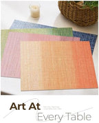 Leetaltree Woven Vinyl Fall Placemats Set of 24, Gradient Burnt Orange - Image 7