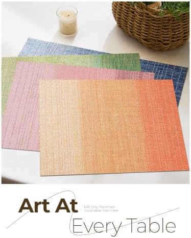 Leetaltree Woven Vinyl Fall Placemats Set of 24, Gradient Burnt Orange - Image 7