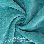 decorUhome Soft Chenille Throw Pillow Covers 20x20 Set of 2 Turquoise - Image 2