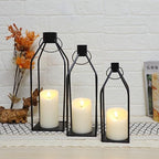Lanterns Decorative Tall Large Black Metal Candle Lanterns Set of 3- Modern Farmhouse Decor for Indoor,Outdoor,Tabletop,Porch (No Glass NO Candles) - Image 6