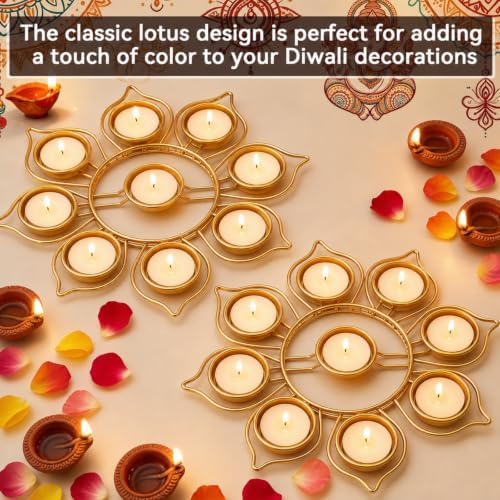 LemonRoad 4 Pcs Lotus Candle Holder, Return Gifts for Pooja, 9 Candlesticks - Image 3