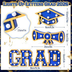 Novabright 3 Pcs Blue Graduation Light up Signs 2026, Wooden with LED - Image 2