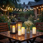 Homemory 9Pack Outdoor Waterproof Flameless Candles, LED Candles, Battery Operated Candles with Remote and Timers, Electric Fake Plastic Pillar Candles, Ivory White, 3"x4"4" 4" 5" 5" 5" 6" 6" 6" - Image 4