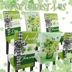 St Patricks Day Chair Covers Set of 6 Shamrock Chair Back Covers St Patrick's Day Dining Chair Covers for Party Kitchen Decorations - Image 7