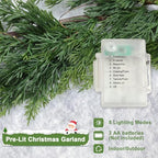OZFHUA 6 FT Christmas Garland Pine Garland with Lights for Table Mantle Background Christmas Decorate Wall Room Outdoor Indoor Winter Decoration - Image 5