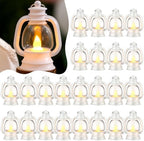 Ferraycle 24 Pcs Mini Lanterns Bulk 4 Inch White Lamp Table Centerpieces by Ferraycle