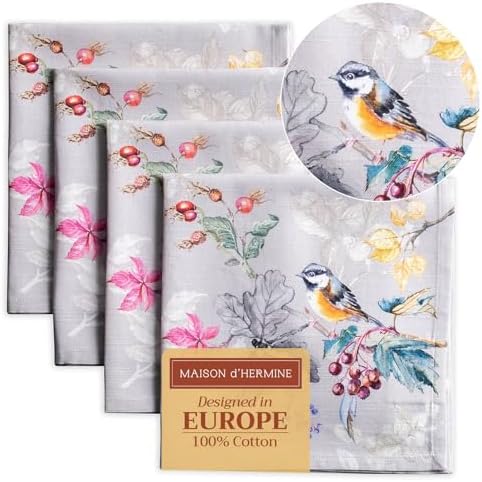 Maison d' Hermine Cloth Napkins Set of 4 Reusable 100% Cotton (20" x 20") by MaisondHermine