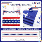 25ft 4th of July Decorations American Flag Bunting Patriotic Door Decor Outdoor Porch for Memorial Day 250th Independence（1 Pack) - Image 2