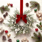 Riceshoot 6 Pcs 10'' Mini Christmas Cabinet Wreath Small Wreaths with Bow - Image 4
