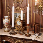 Suclain 6 Pcs Vintage Taper Candlestick Holders Resin, Column, Bronze - Image 6